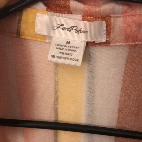 Love potion stripe long sleeve button up size medium - Picture 2 of 3